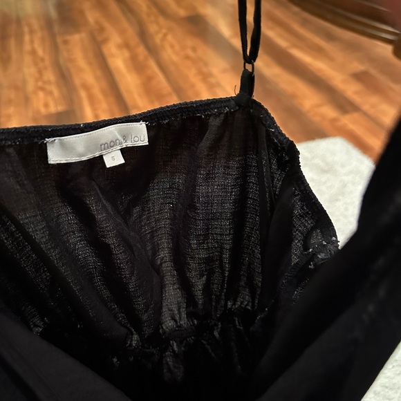 Monk & Lou - Cropped Wide Leg Jumpsuit Romper - Size Small - Black - Picture 5 of 7